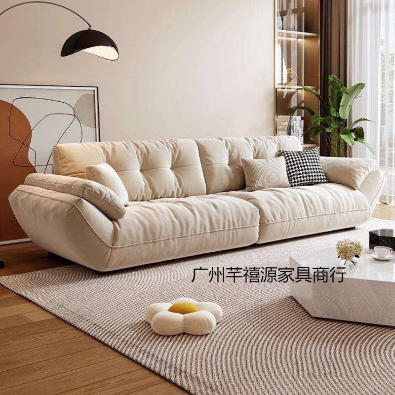 意式科技布艺云朵沙发客厅小户型现代简约超软家用直排懒人沙发无