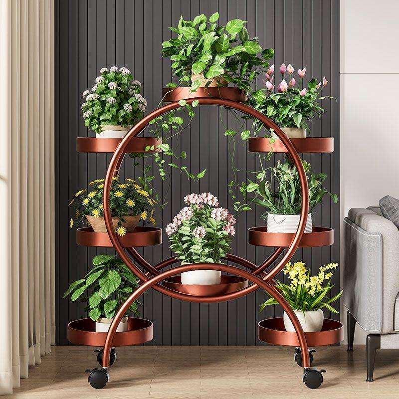 落地式室内阳台置物架花架子客厅移动带轮多层植物摆放铁艺花盆架