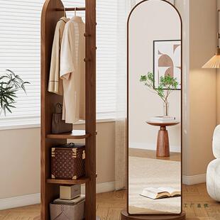 拱形旋转全身镜落地镜家用卧室试衣大镜子移动挂衣帽架一体穿衣镜