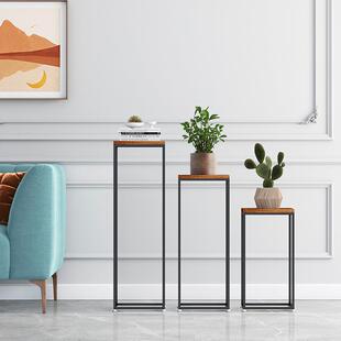 直销北欧风格款铁艺实木花架流水台客厅展示花盆架绿萝置物架