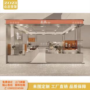 商场扶梯花店展示柜货架鲜花中岛陈列柜多经点位创意盆栽盆景展架