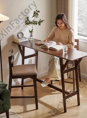LCP2家逸全实木吧桌吧椅组合家用餐桌高脚桌书桌小户型玄关原