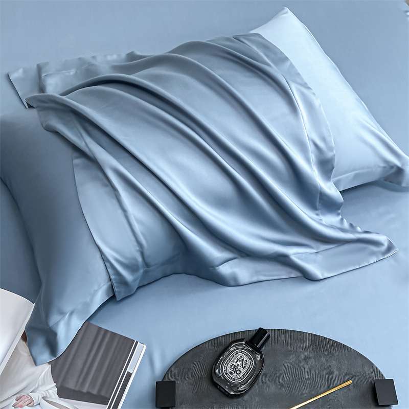100支奥地利天丝枕套一对装成人蓝色48*74cn夏季莱赛尔枕头套