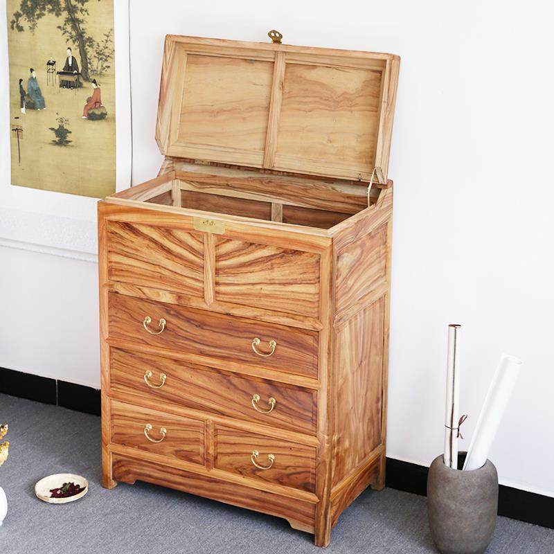3Y香樟木柜子全樟木复古收纳抽屉橱柜卧室新中式实木家具储物五斗