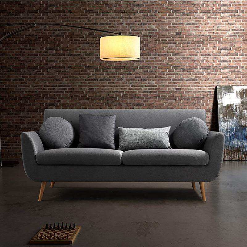 直销小户型乡村客厅双人布艺沙发椅简约实木客厅沙发