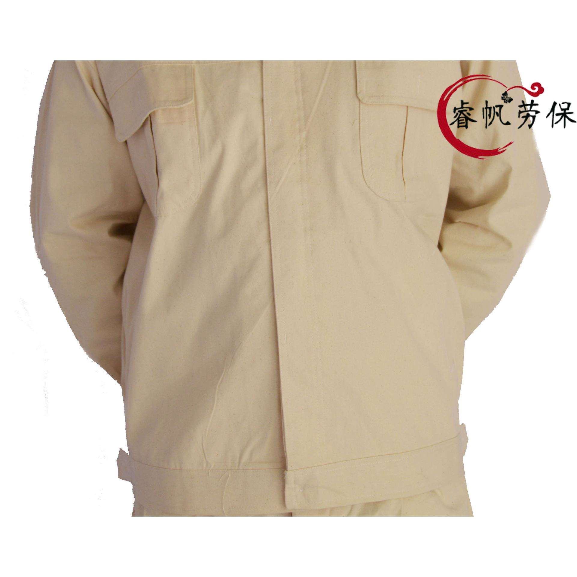 依莱翔白帆布服全棉电焊服电工机械劳保服装防护服春秋冬款工作服