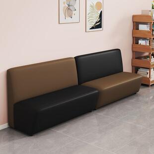 早教培训机构幼儿园卡座餐厅休闲等候休息区转角靠墙长条沙发凳