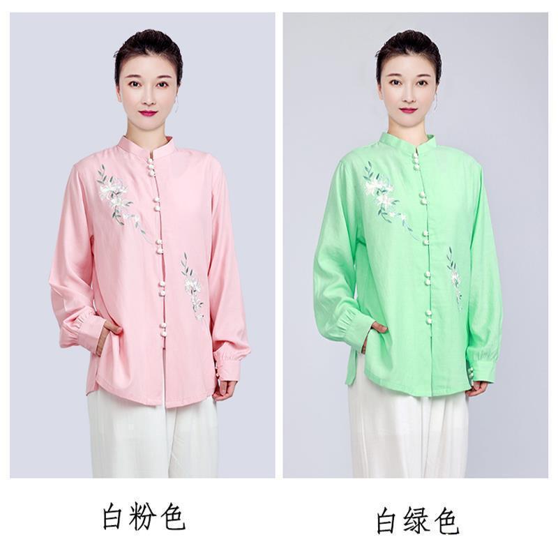 太极服女款新款棉麻太极拳练功服女夏季服装春秋八段锦包邮