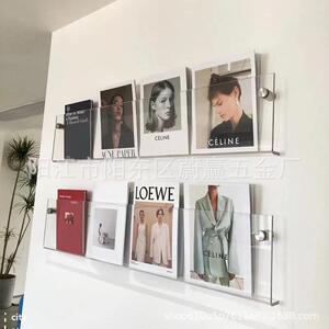 直销亚克力杂志架墙上绘本架挂墙展示架壁挂式书架（订货）