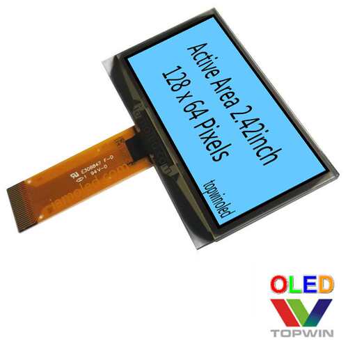 2.42英寸蓝光2.4英寸oled液晶显示屏ug-2864albpg01接插蓝色