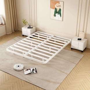 梦帆日式简约无床头悬浮床架子龙骨架家用铁艺床加厚可单人双人铁