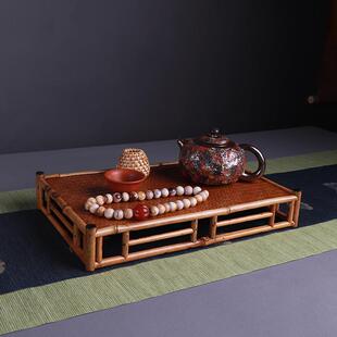梅鹿斑竹竹制干泡台全竹茶具收纳托盘壶承工艺品托盘竹制品