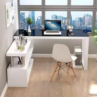 学习电脑桌台式家用学生旋转桌子转角办公写字台简约卧室书桌书架