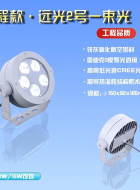 高档圆形LED投光灯15W5*3W单色七彩户外防水工程庭院照树壁灯