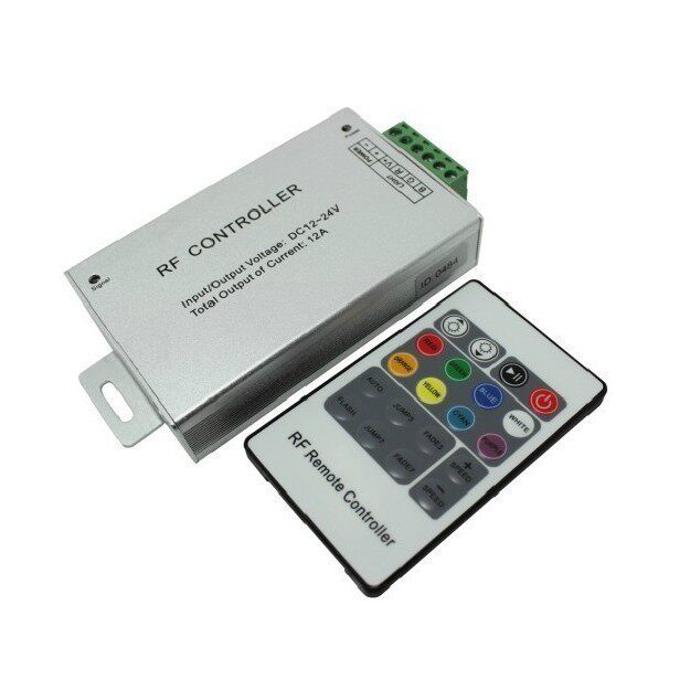 DC 12-24V 4A×3 RF遥控控制器 RGB七彩色灯带LED灯条调光 20键