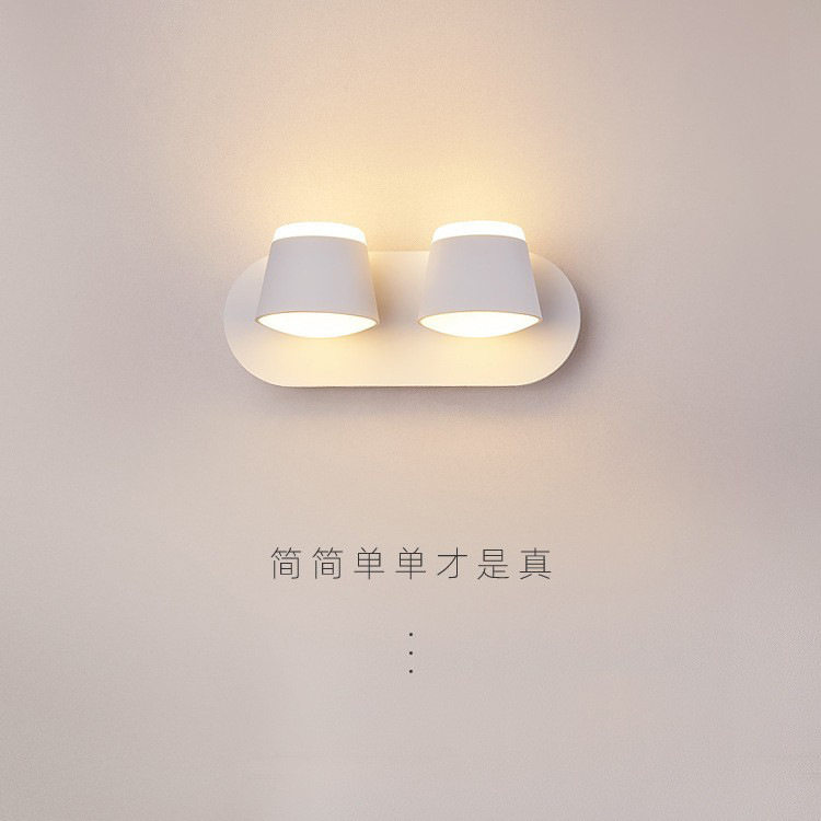 壁灯卧室床头灯现代简约客厅墙壁灯创意现代简约北欧极简双头壁灯