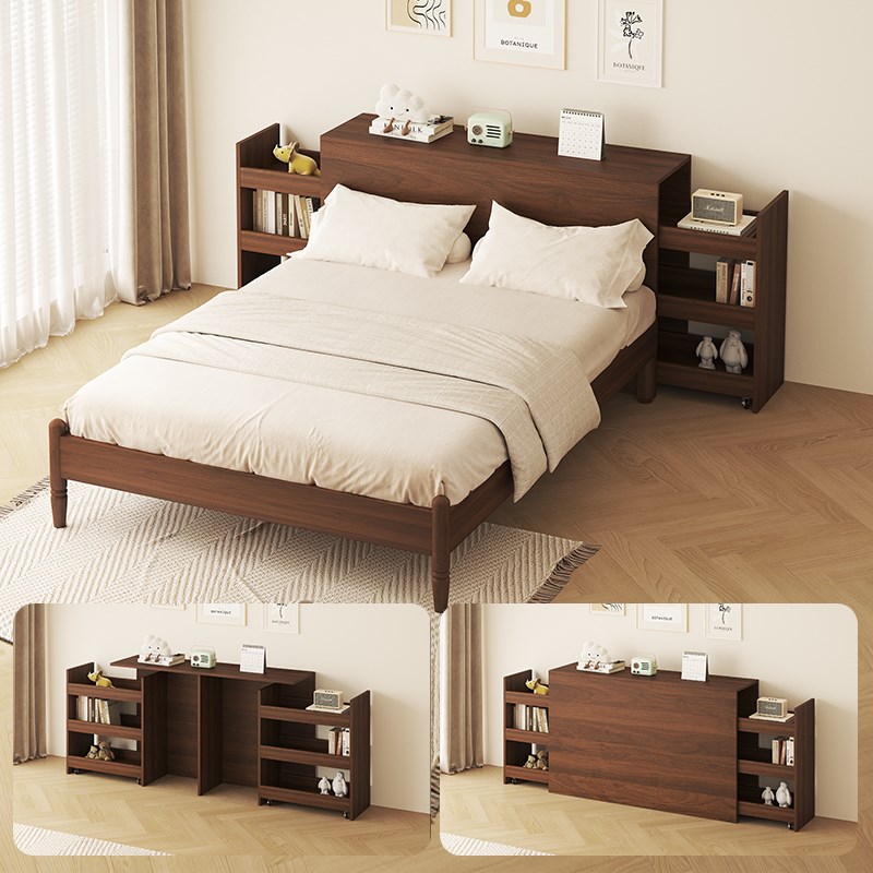 卧室床边床头夹i缝柜床尾储物柜窄缝边柜置物架长条柜收纳实木定