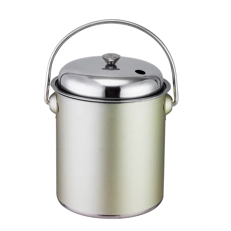 厂家直销不锈钢茶水桶茶渣桶排水桶茶叶垃圾桶带S盖小桶功夫茶具