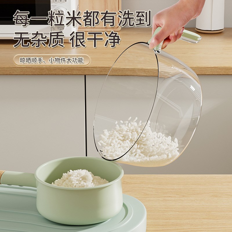 简约家用多功能淘米器厨房洗菜洗水果沥水篮滤P水漏盆带手柄淘米