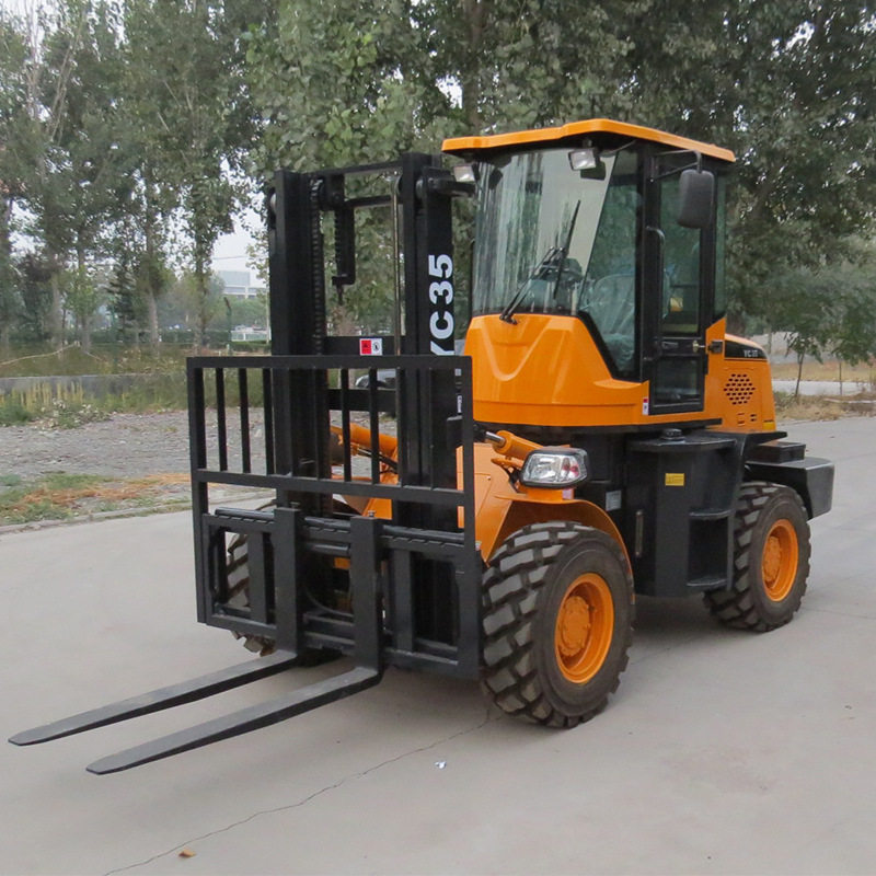 工地矿区用越野叉车 厂家批发全地形3.5吨叉装机 大型叉车
