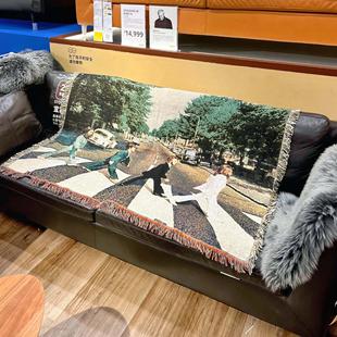 披头士挂毯 饰毯盖毯地毯 皮革沙发巾艺术音乐壁毯休闲复古休闲装