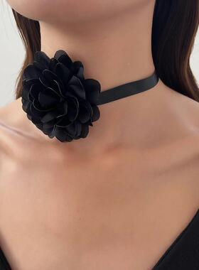 women retro rose choker flower dinner necklace neck chain 饰