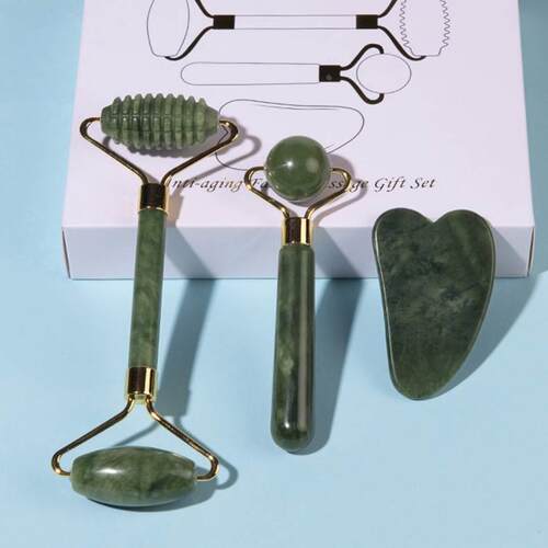 Face Massager Roller Gua sha Jade Store Scraper Roller massa