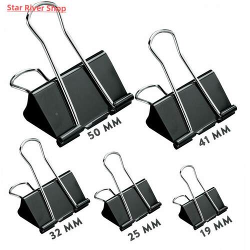 Printed Metal Binder Clips Paper Clip Clamp Office School Bi