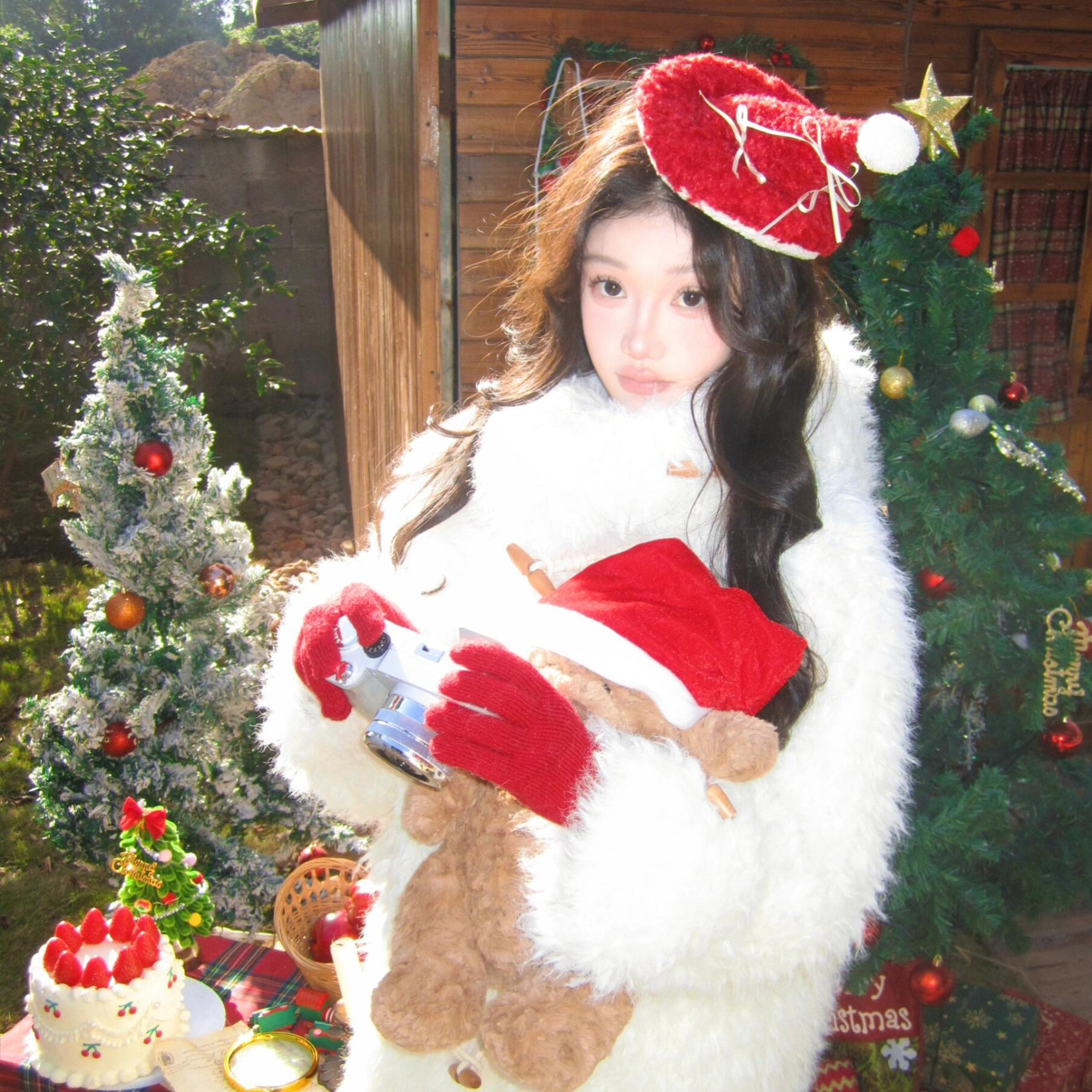 雪地小红帽 红色蝴蝶结丝带圣诞帽发夹圣诞节氛围感头饰夹子发卡,饰品/流行首饰/时尚饰品新,发饰,淘宝优惠券,粉丝福利购,淘宝优惠卷