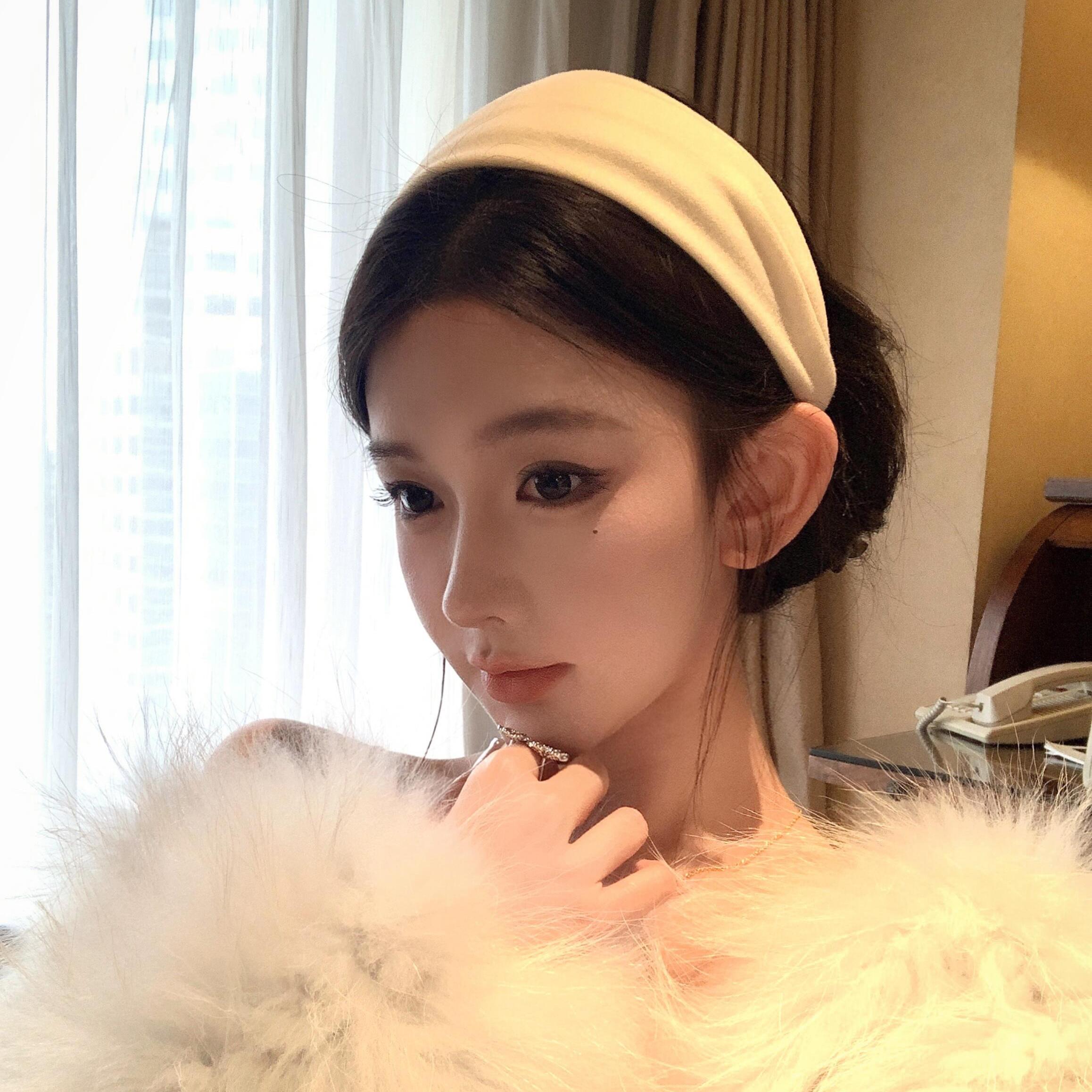 千金小香~秋冬宽边绒面发箍女