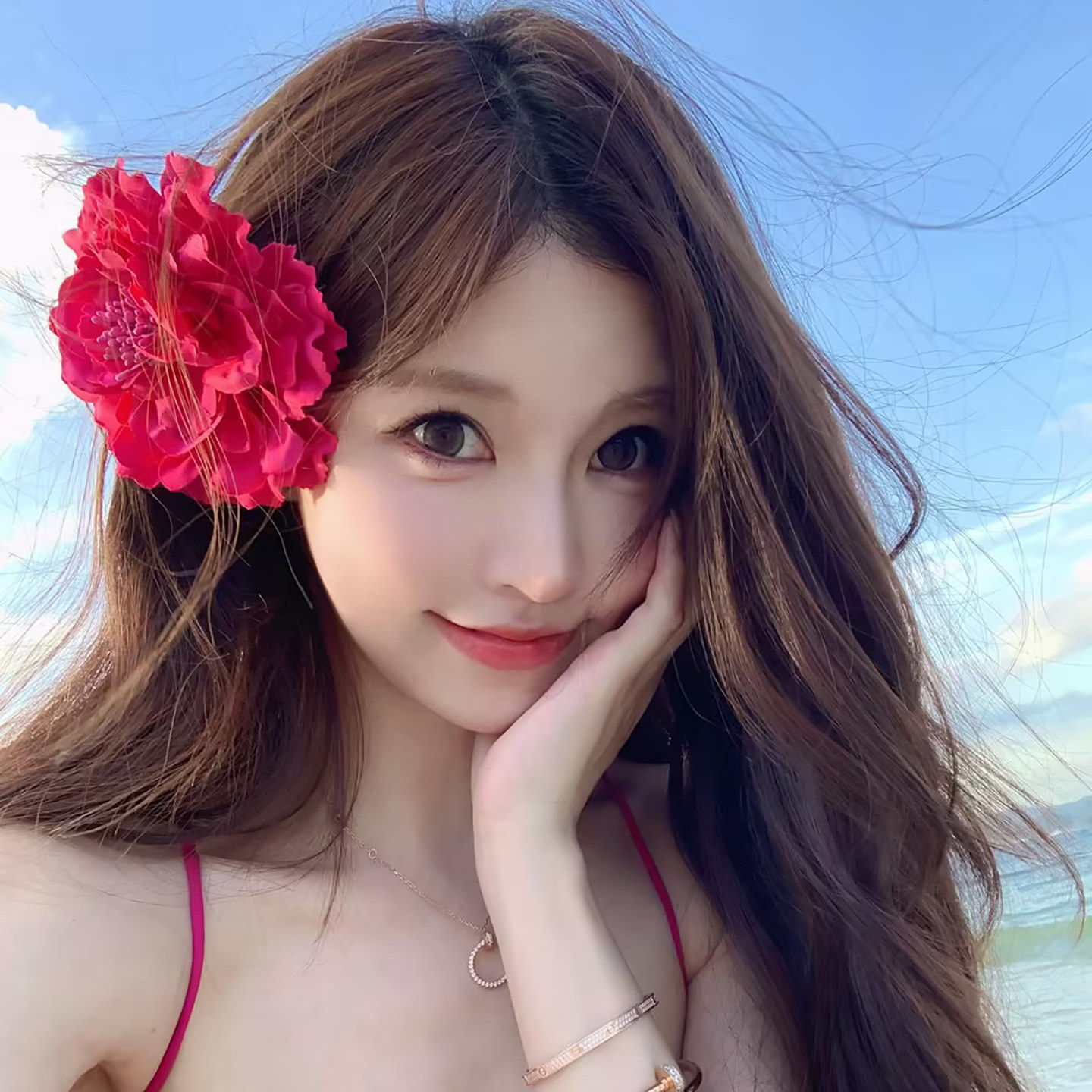 遇见晴天 氛围感红色牡丹花发夹女侧边夹头花鸭嘴夹子度假风发饰,饰品/流行首饰/时尚饰品新,发饰,淘宝优惠券,粉丝福利购,淘宝优惠卷