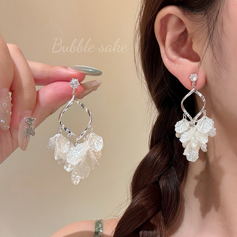 法式风情 超仙贝壳流苏耳环女轻奢小众耳钉气质大气绝美耳钉耳饰,饰品/流行首饰/时尚饰品新,耳环,淘宝优惠券,粉丝福利购,淘宝优惠卷