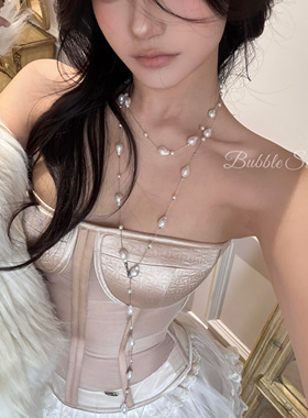 香软Crush 法式长款满天星珍珠项链女款轻奢叠戴小众精致锁骨链