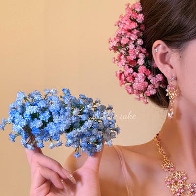 莫奈花园 刘亦菲同款满天星发夹女油画感甜美侧边夹礼服头花头饰