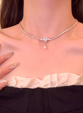 芬兰小姐水滴锆石珍珠choker