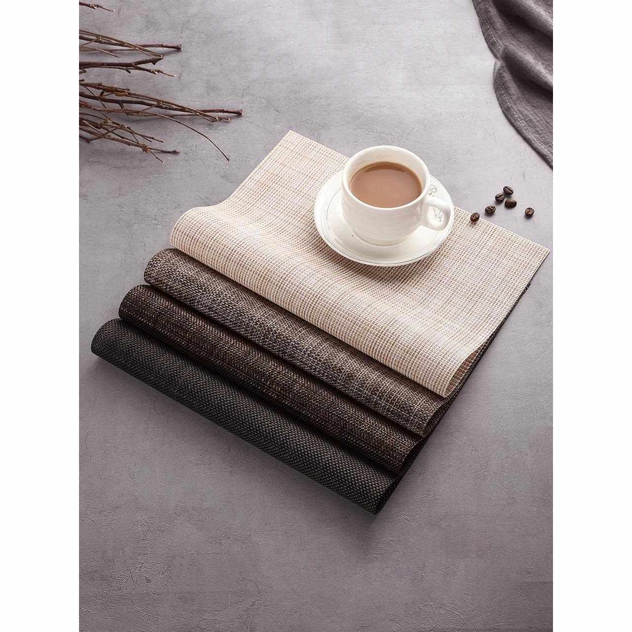 4片装餐垫隔热垫pvc餐桌垫北欧日式西餐垫餐布杯垫碗垫防烫餐盘垫