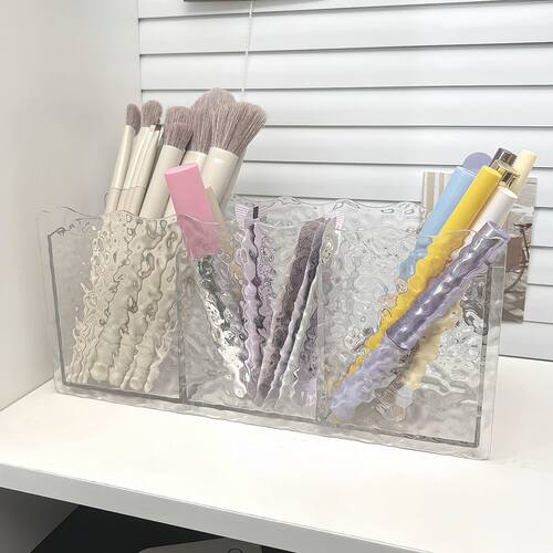 梳妆台桌面高级感化妆品收纳盒口红眉笔刷子多功能分格置物架