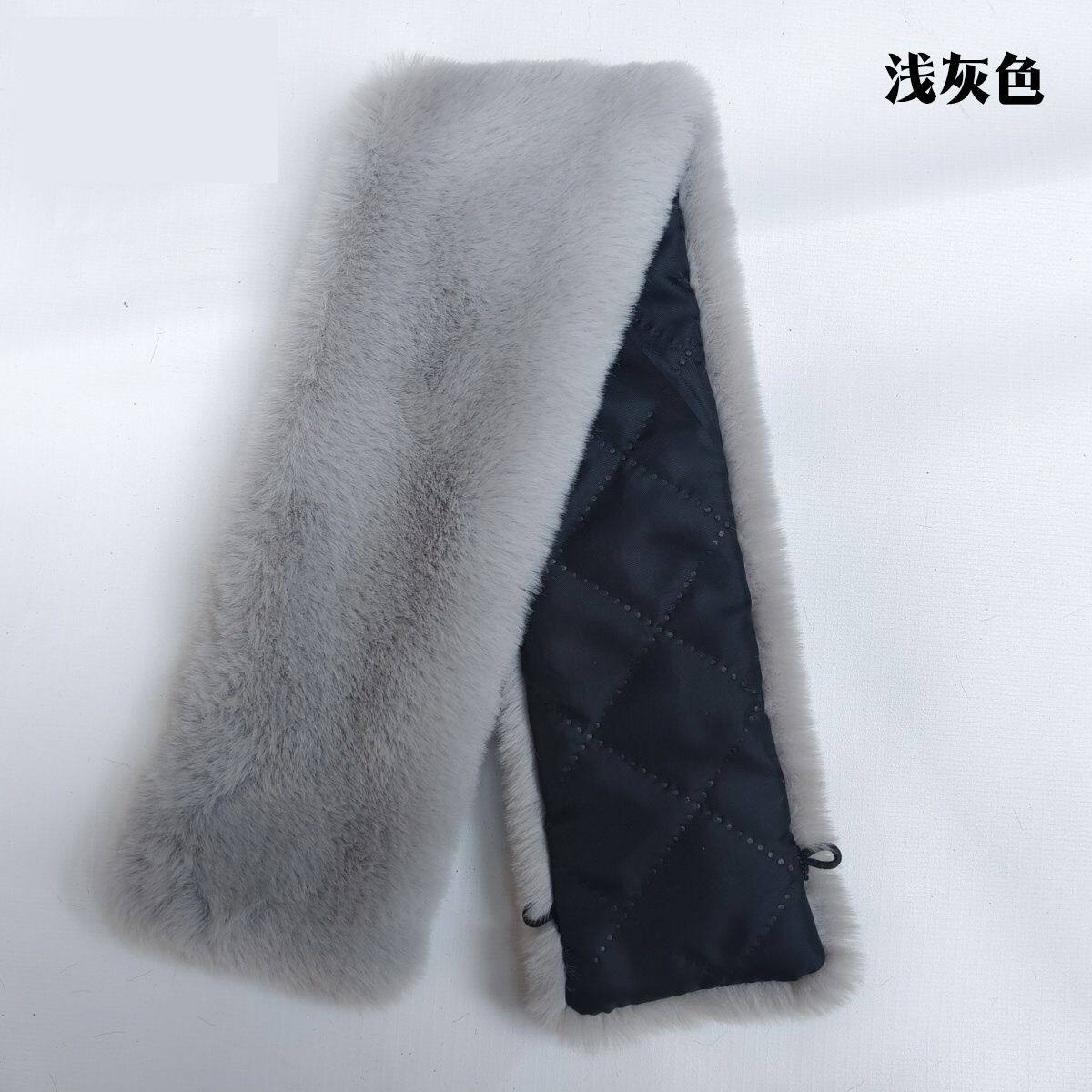 薄款领子仿兔毛领立领大衣直领皮衣羽绒服围脖通用围巾防脏保暖