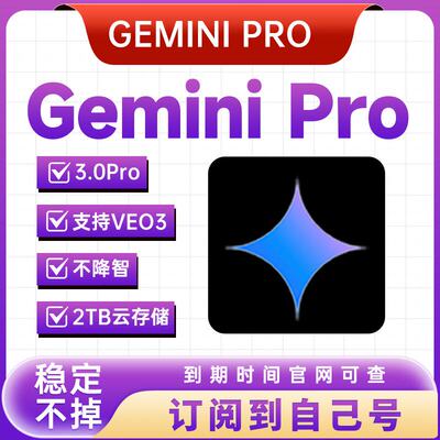 Gemini3.1pro会员代充geminiPro官方会员订阅自己号稳定不降智