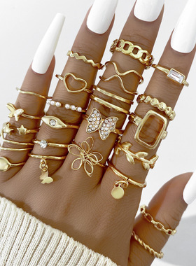 叠戴关节戒指女Newoman