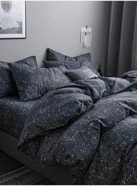 100% cotton bedsheet set flat/fitted sets student bed cover