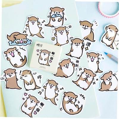 Mohamm Cute Animal Otter Masking Stickers Scrapbooking Diary