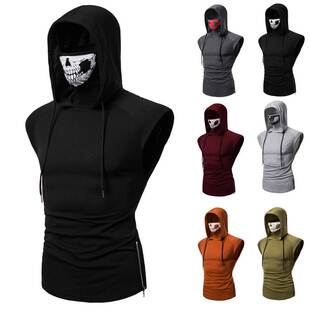 Men Hoody Hoodies Summer Sleeveless Vest Tanktop T Shirt Tee