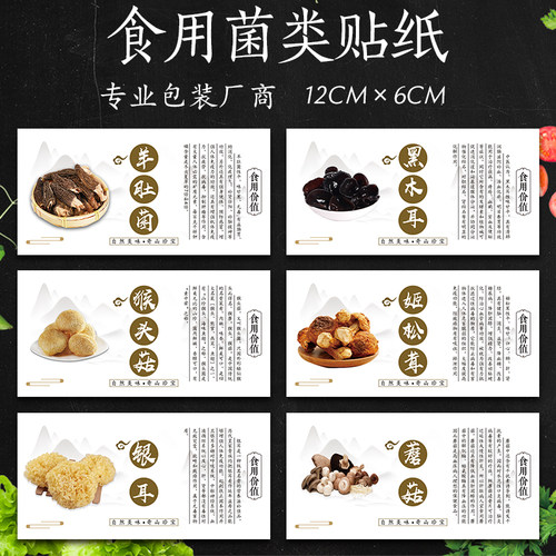 青杆菌榛蘑贴纸羊肚菌姬松茸