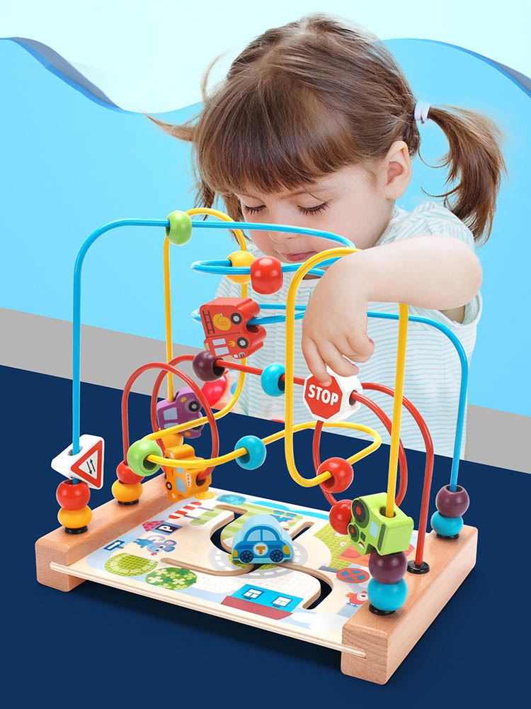婴儿童绕珠多功能益智力积木玩具动脑男孩女0-1岁2半宝宝早教串珠