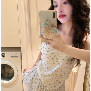 家居服套装 韩系小碎花吊带背心睡衣女夏季 短裤 薄款 甜美带胸垫无袖