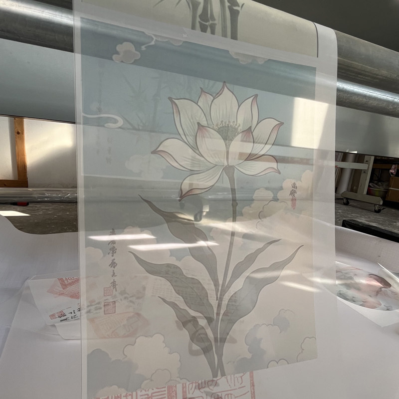 定制半透纱画屏风纱山水画卷帘窗氛围画/灯画