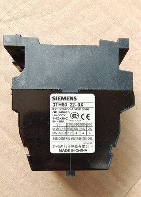 西门子3TH80  22-0XM接触器式继电器