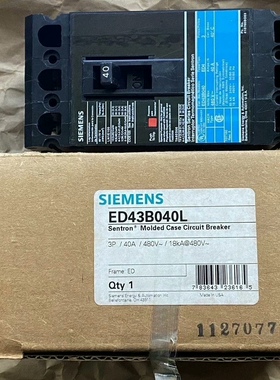 ED43B040L全新原装正品SIEMENS/西门子美标塑壳