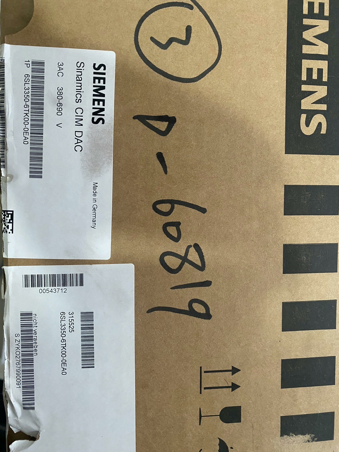 西门子全新CIM电源板6SL3350 6SL3350-6TK